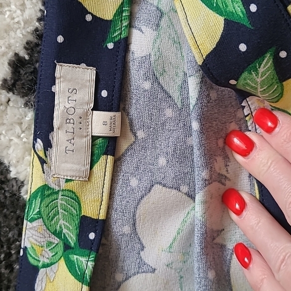 Talbots sz 8 navy lemon pencil skirt Spring Summer WSK39 - Picture 3 of 6